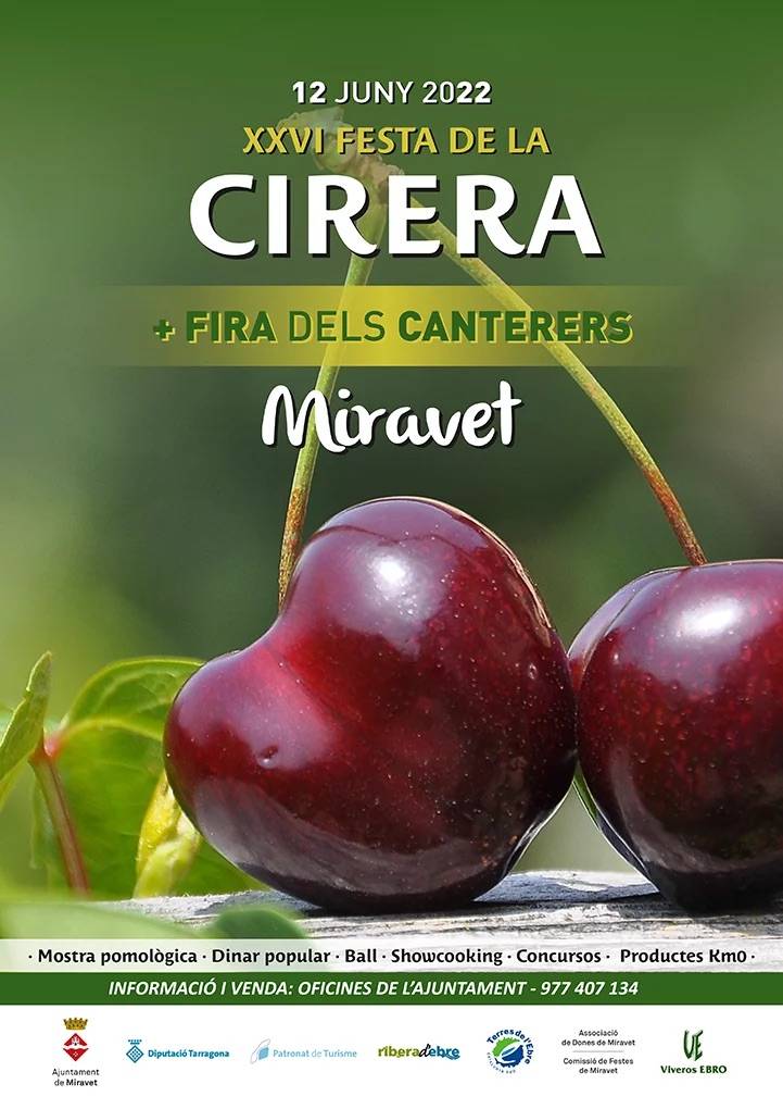 Festa de la cirera i Fira dels canterers a Miravet cartell 2022