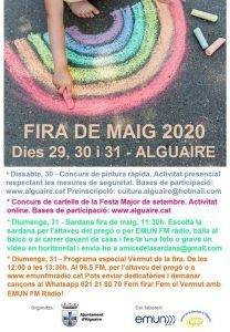 Fira de maig Alguaire 2020 cartell
