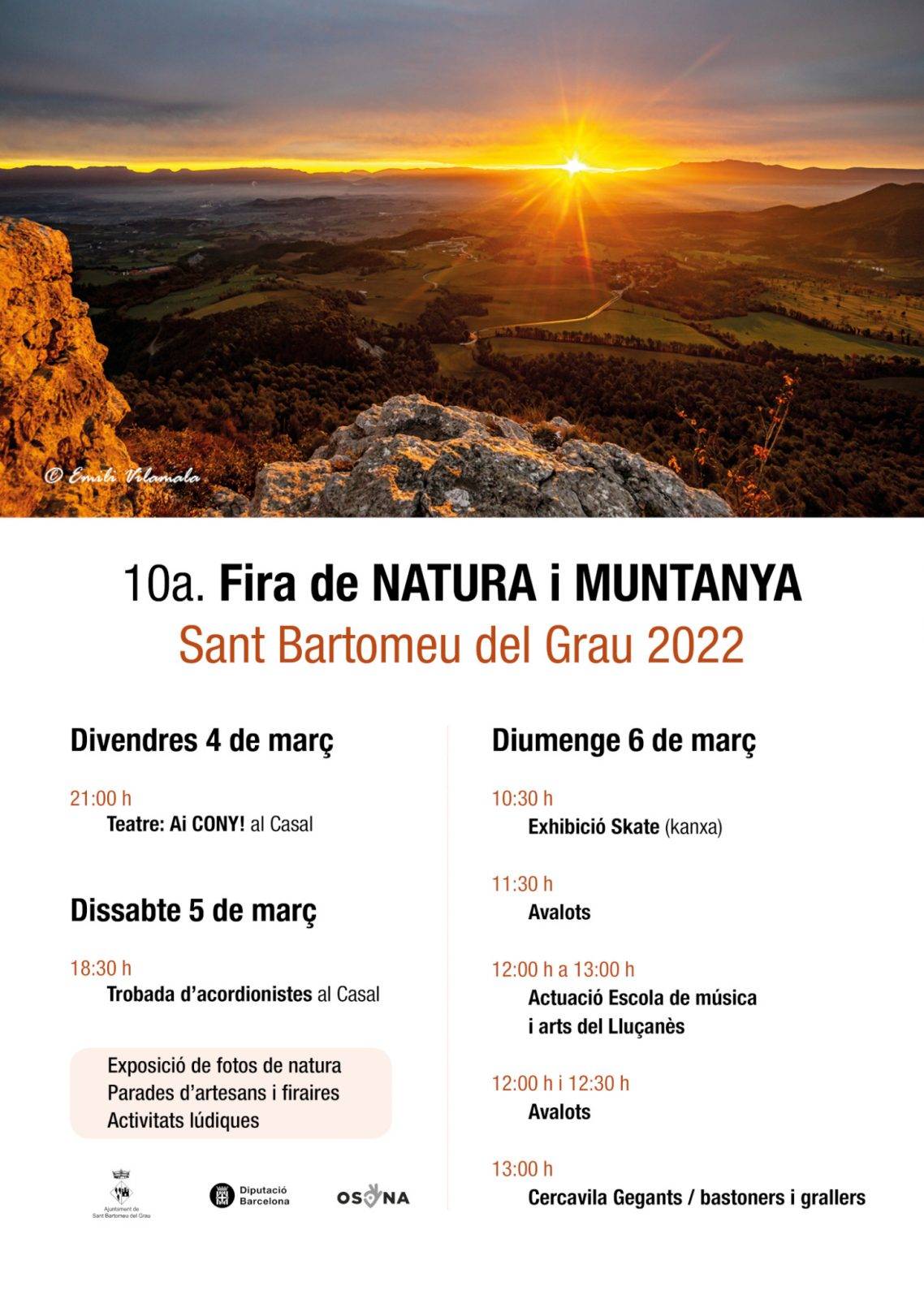 Fira Natura i Muntanya a Sant Bartomeu del Grau cartell 2022