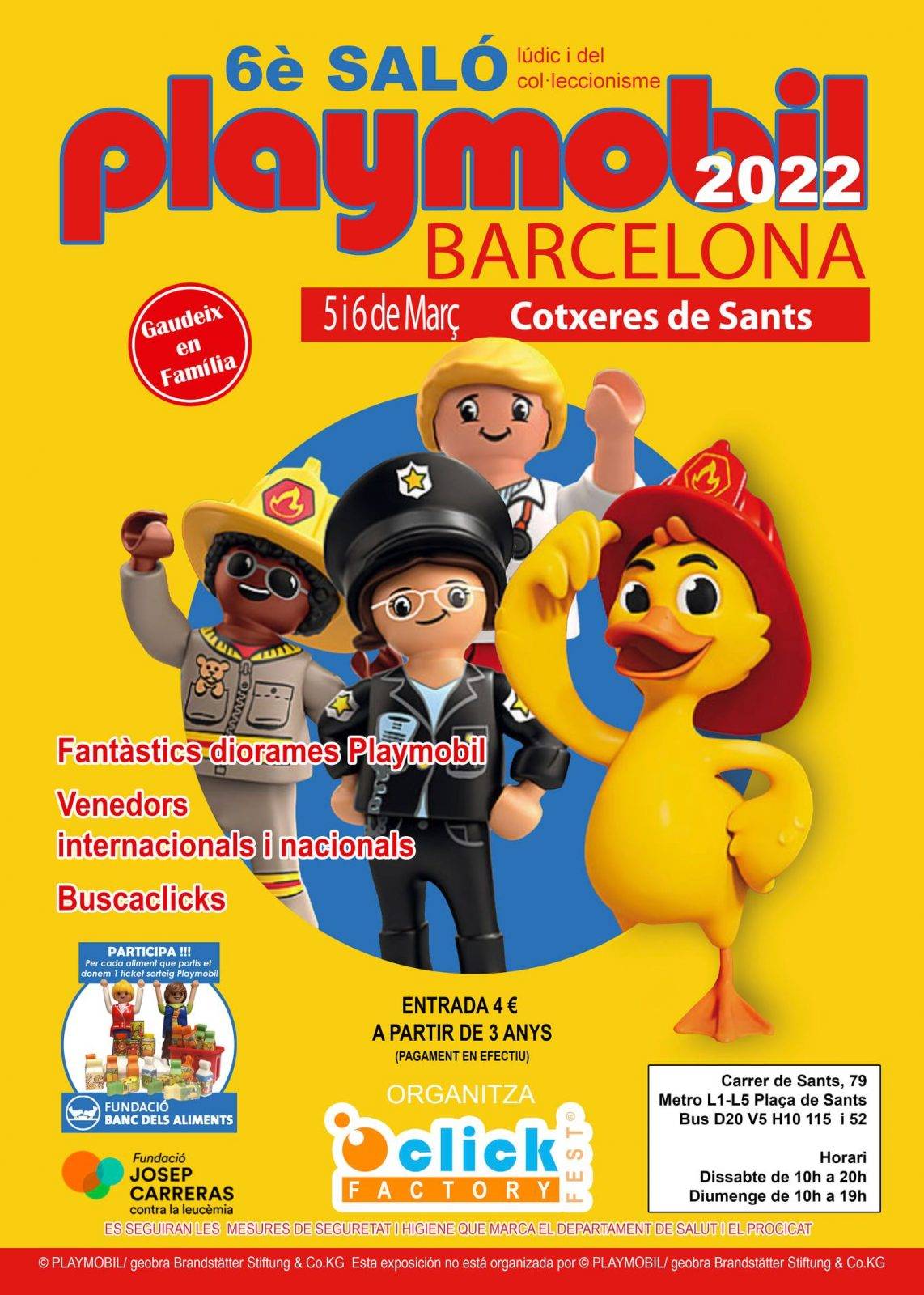Saló del Playmobil a Cotxeres de Sants de Barcelona cartell 2022