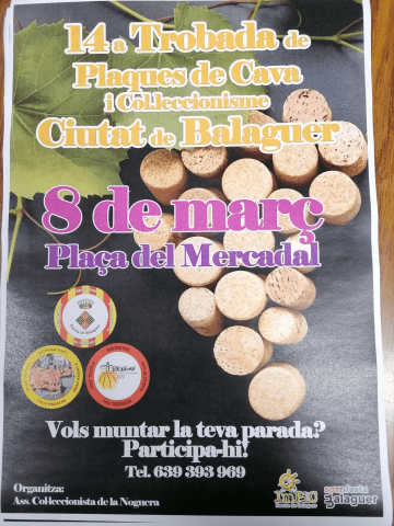 Trobada d'intercanvi de xapes de cava i col·leccionisme a Balaguer 2020
