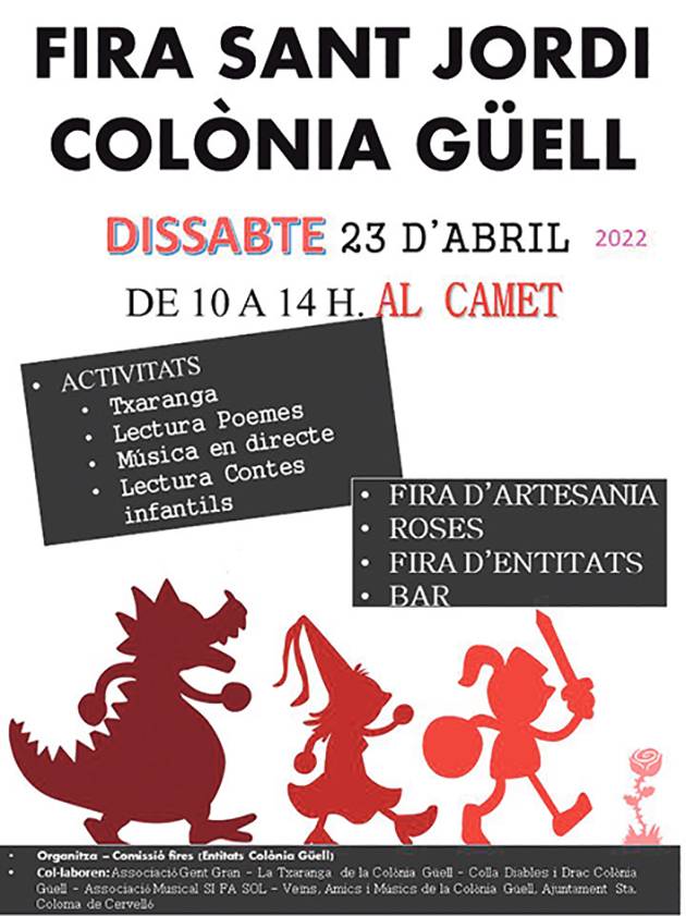Fira de Sant Jordi a la Colònia Güell cartell 2022