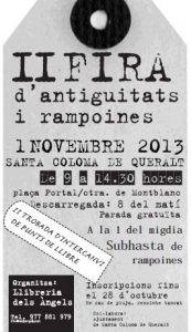 Fira D'antiguitats I Rampoines A Santa Coloma De Queralt Cartell 2013 (1)