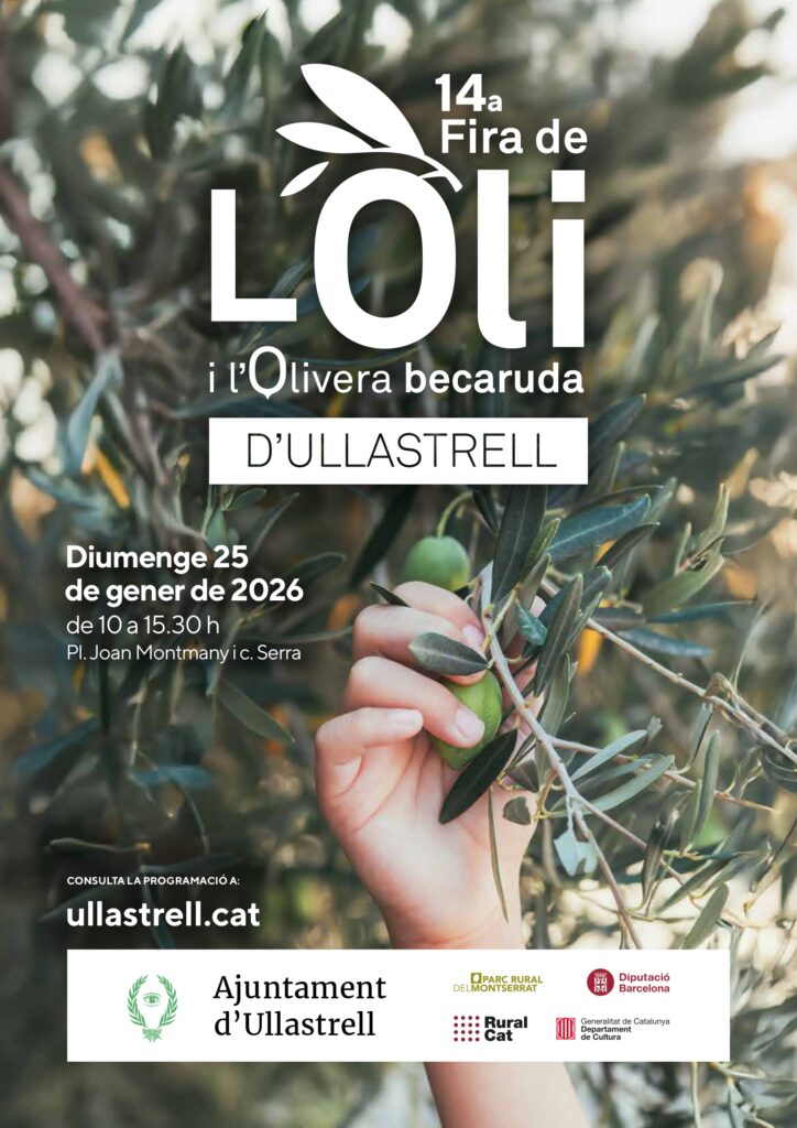 Cartell de Fira de l’Oli i l’olivera becaruda a Ullastrell