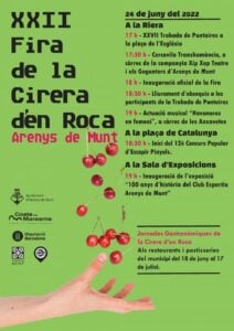 Fira de la cirera d'en roca a arenys de munt cartell 2022 min
