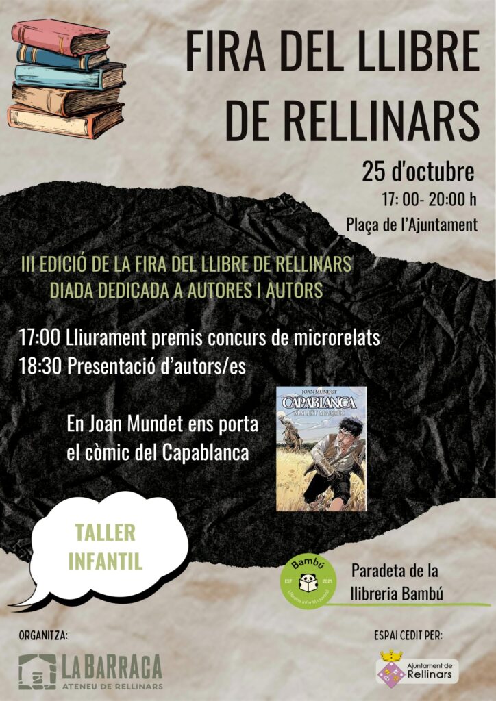 Cartell de Fira del Llibre a Rellinars