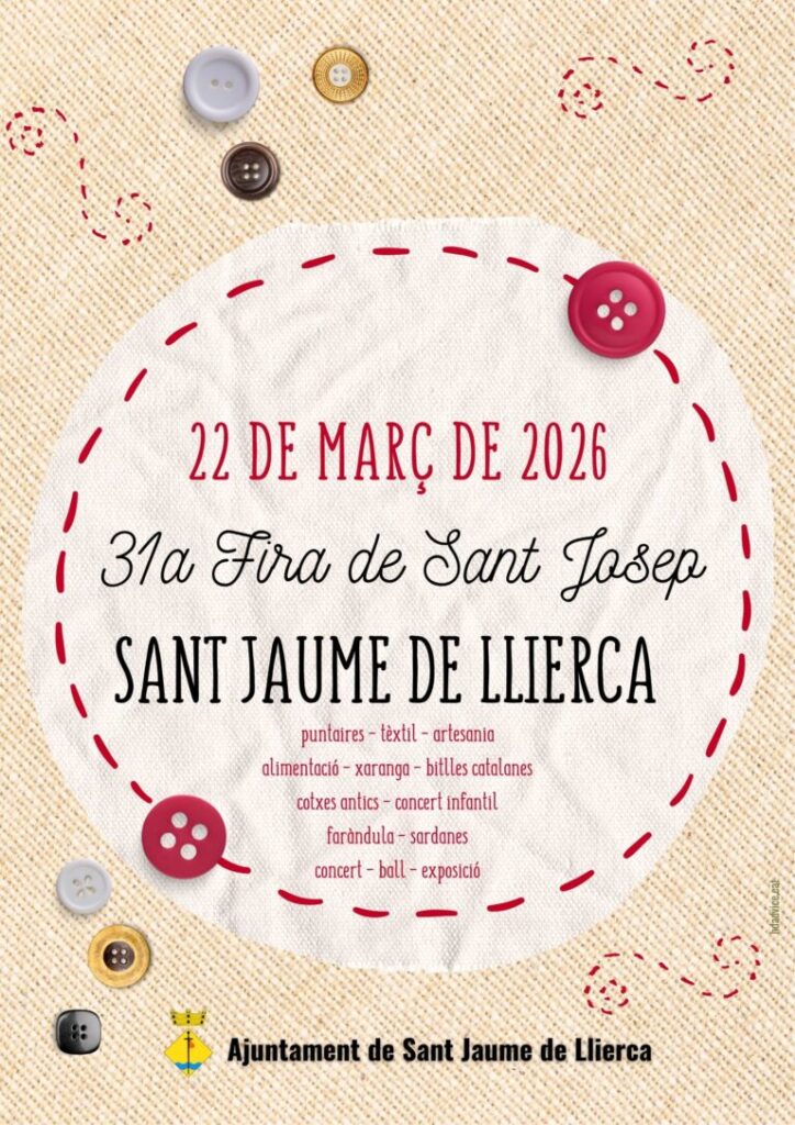 Cartell de Fira Tèxtil de Sant Josep a Sant Jaume de Llierca