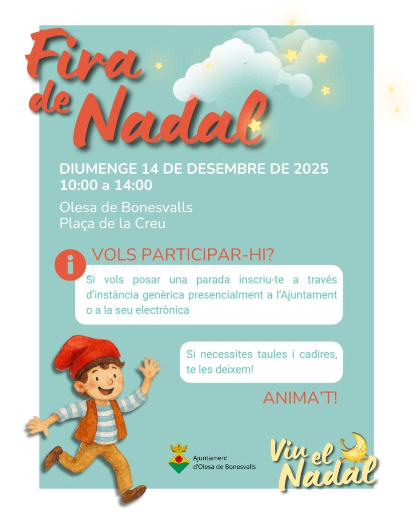 Cartell de Fira de Nadal a Olesa de Bonesvalls