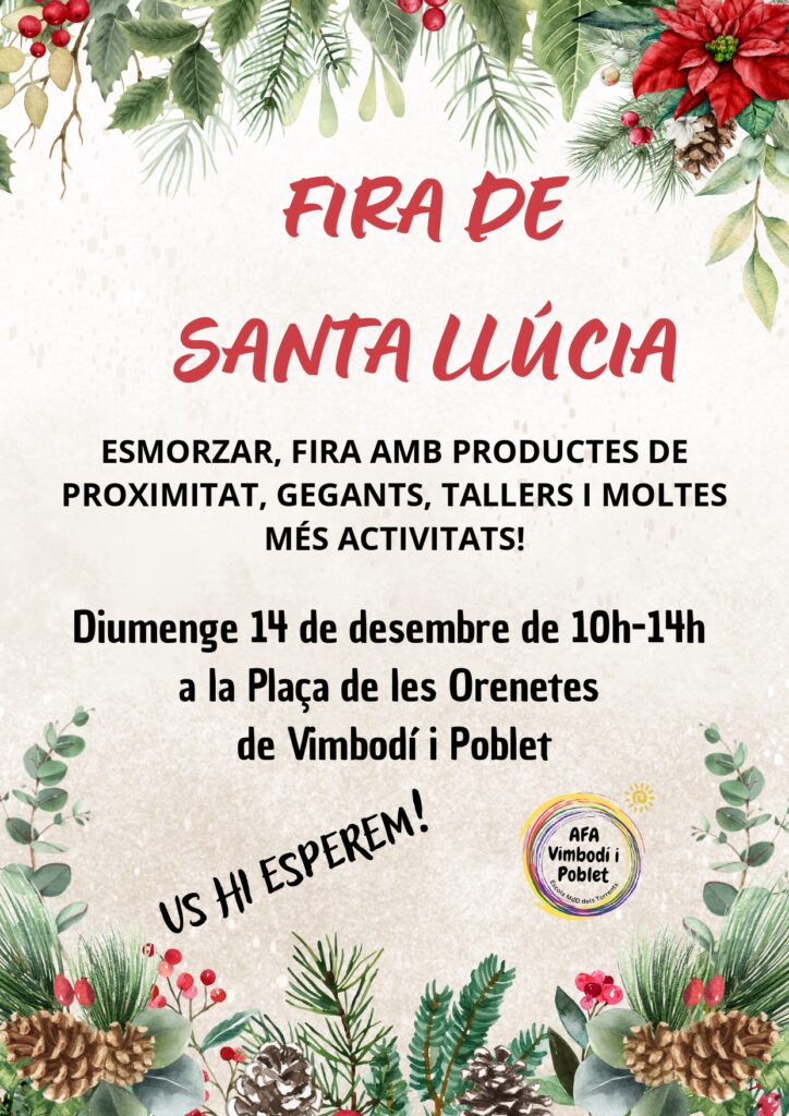 Cartell de Fira de Santa Llúcia a Vimbodí i Poblet