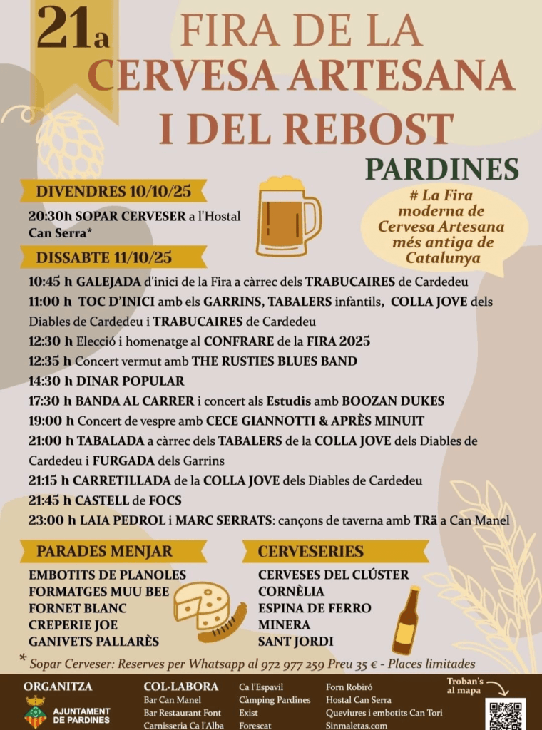 Cartell de Fira de la Cervesa Artesana i del Rebost de Pardines