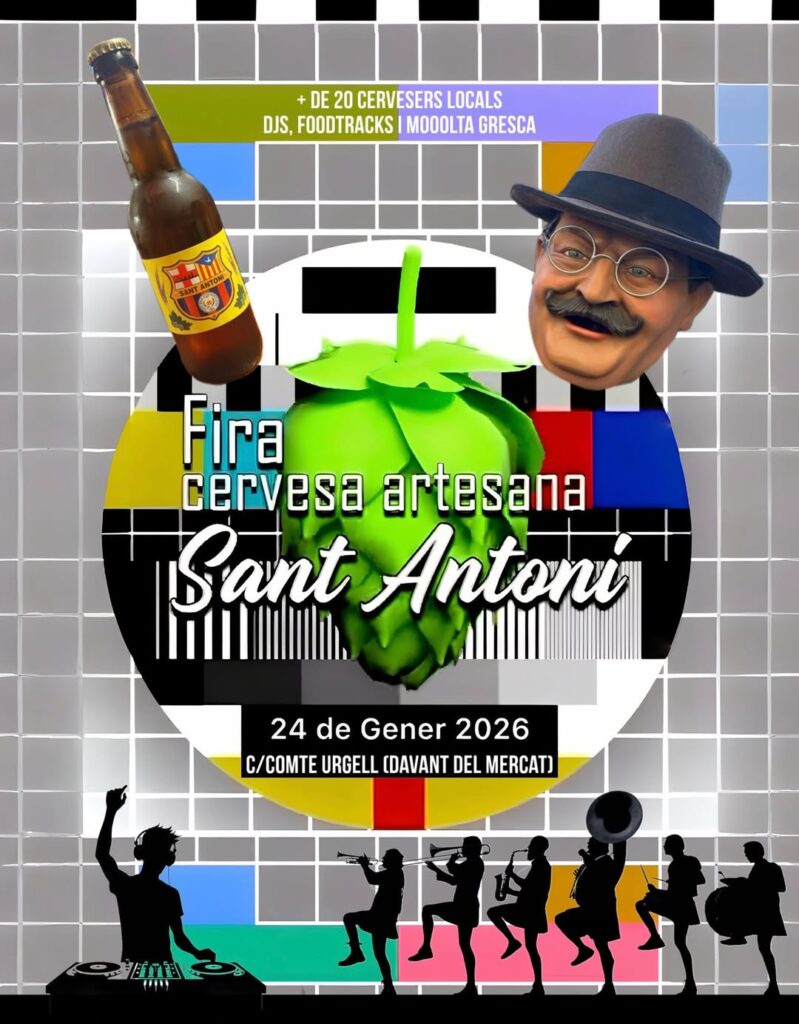 Cartell de Fira de la cervesa artesana del barri de Sant Antoni