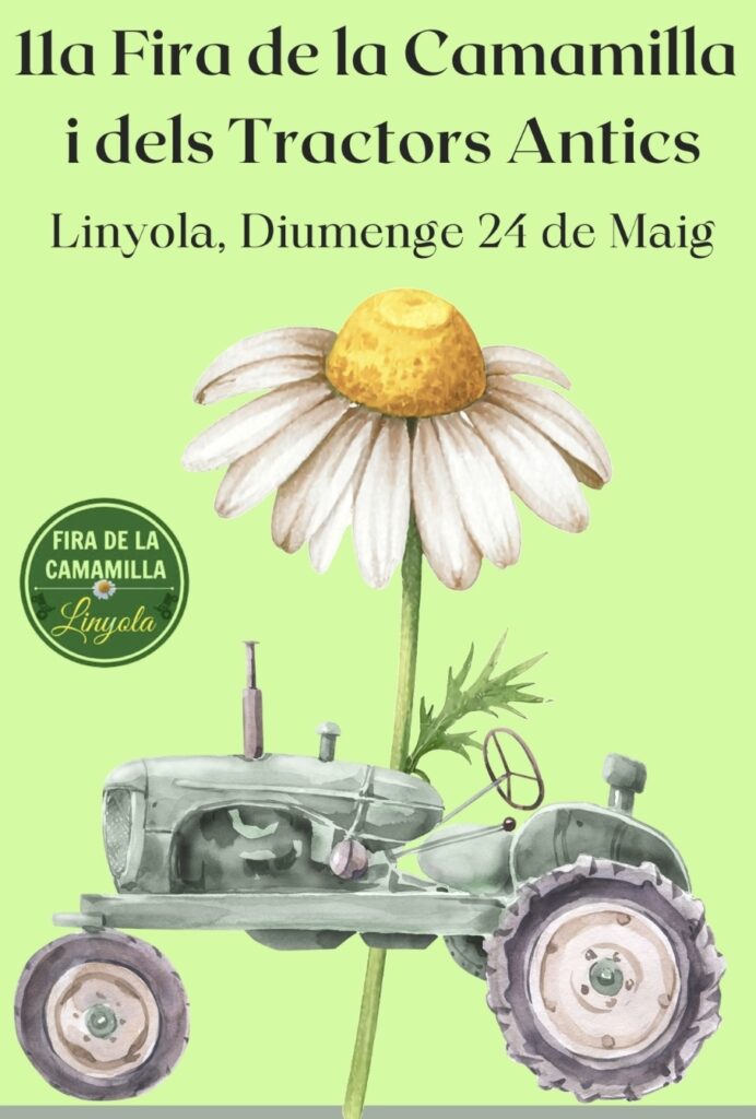 Cartell de Fira de la Camamilla i dels Tractors Antics a Linyola