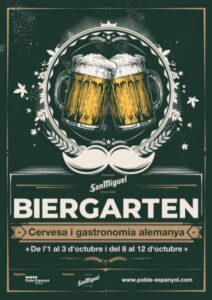 Biergarten al poble espanyol cartell 2021