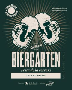 Biergarten al poble espanyol cartell 2023