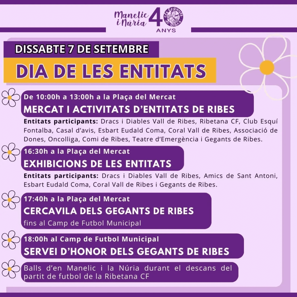 Cartell de Dia de els Entitats a Ribes de Freser