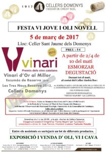 Festa vi jove i oli novell a sant jaume dels domenys 2017
