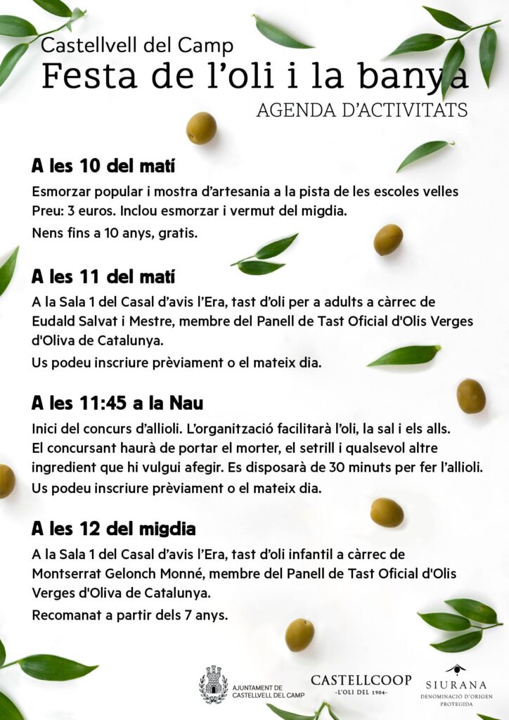 Cartell de Festa de l’oli i la banya a Castellvell del Camp