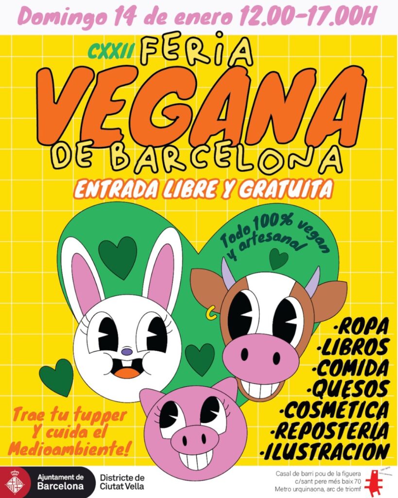 Cartell de Fira Vegana de Barcelona a Ciutat Vella
