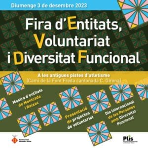 Fira dentitats voluntariat i diversitat funcional a montcada i reixac cartell 2023 min