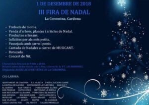 Fira de nadal a la coromina cartell 2018 1