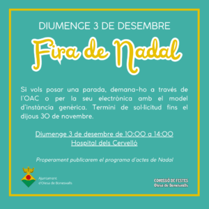 Fira de nadal a olesa de bonesvalls cartell 2023 prov min
