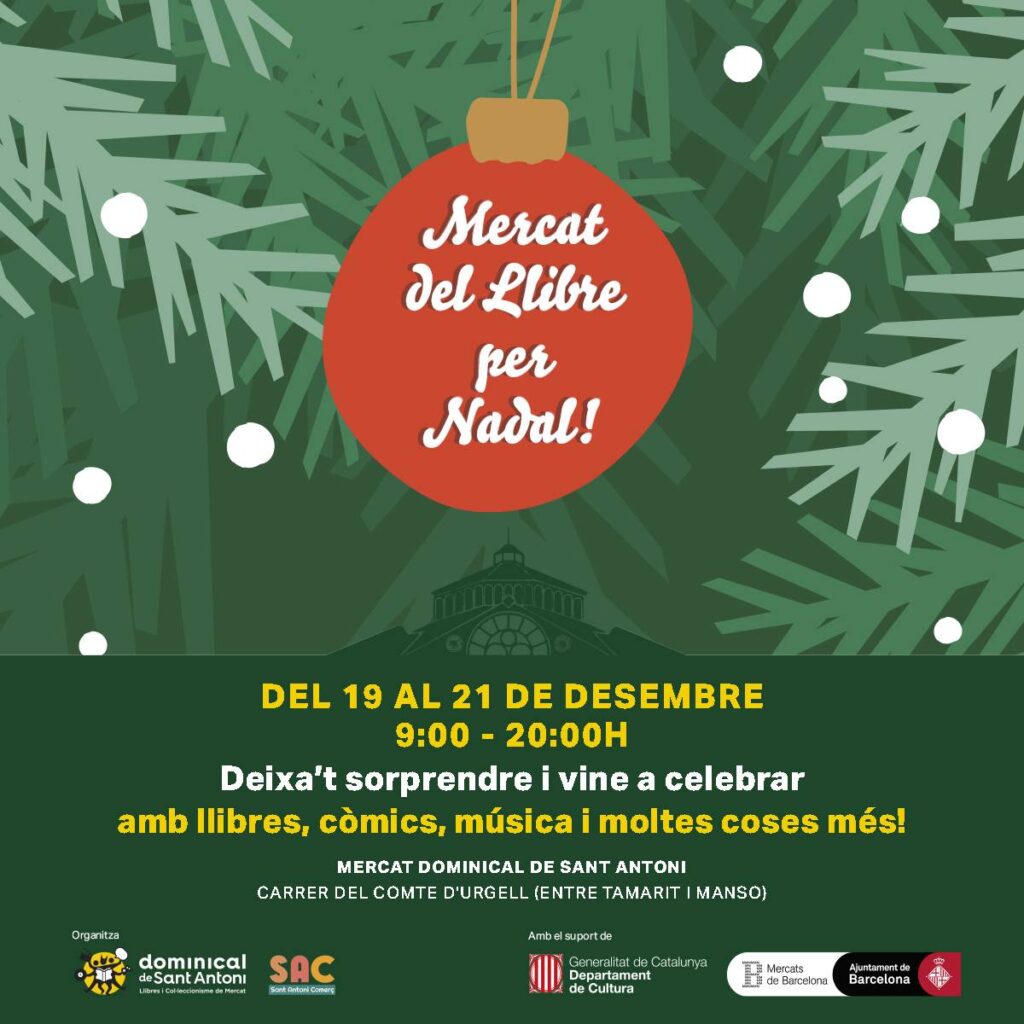 Cartell de Fira de Nadal del Dominical del Llibre del Mercat de Sant Antoni