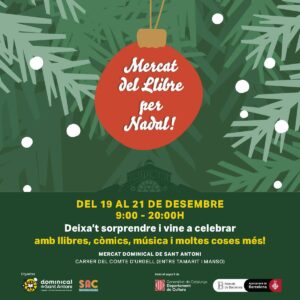 Fira de nadal del dominical del llibre del mercat de sant antoni cartell 2024