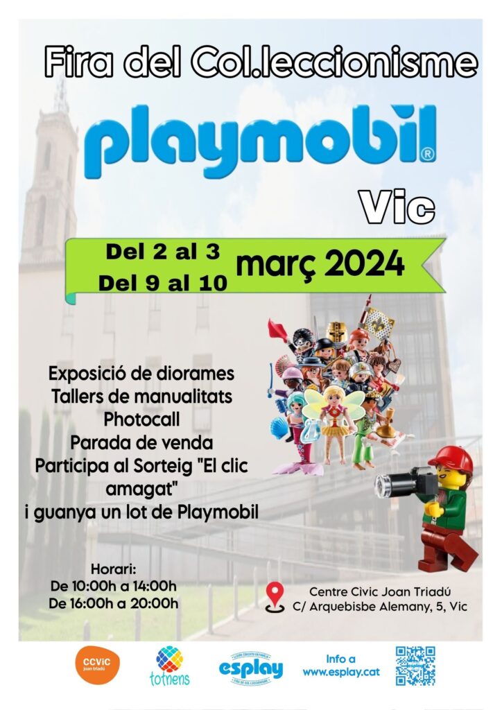 Cartell de Fira del Col·leccionisme Playmobil a Vic