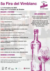 Fira del vimblanc a vinebre cartell 2022
