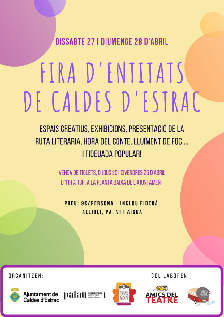 Cartell de Fira d’entitats de Sant Jordi a Caldes d’Estrac