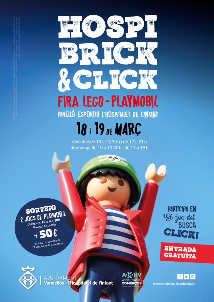Cartell de Hospibrick & Click a l’Hospitalet de l’Infant