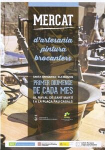 Mercat d artesania i brocanters a santa margarida i els monjos cartell