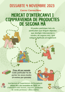 Mercat dintercanvi i comprevenda de productes de segona ma cartell novembre 23