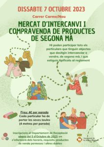 Mercat dintercanvi i comprevenda de productes de segona ma cartell octubre 23