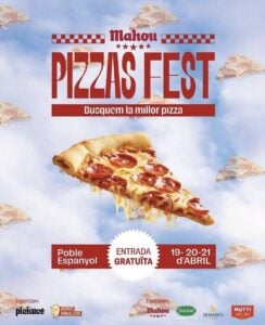 Pizzas fest al poble espanyol cartell 2024