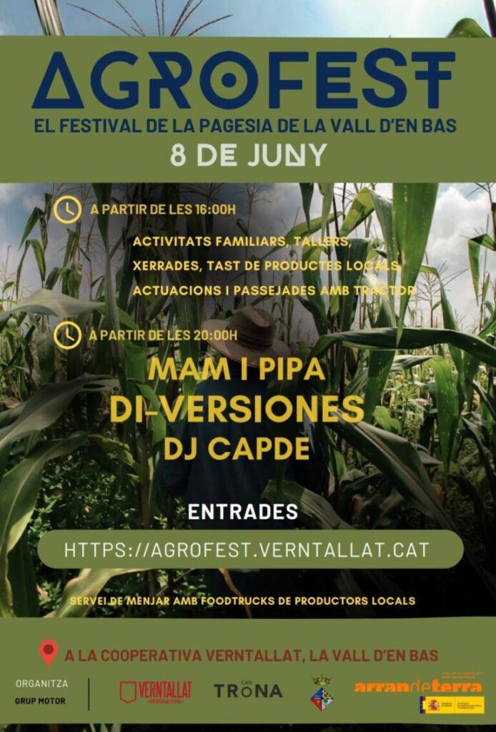 Cartell de Agrofest, festival de la pagesia de la Vall d’en Bas