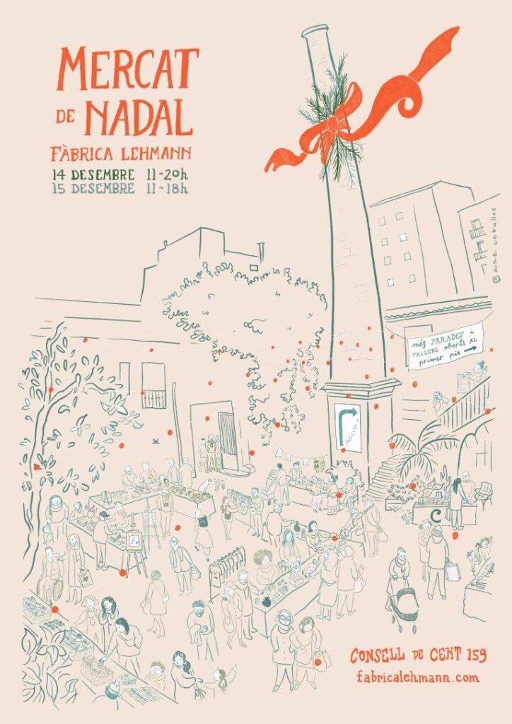 Cartell de Mercat de Nadal de la Fàbrica Lehmann, Barcelona
