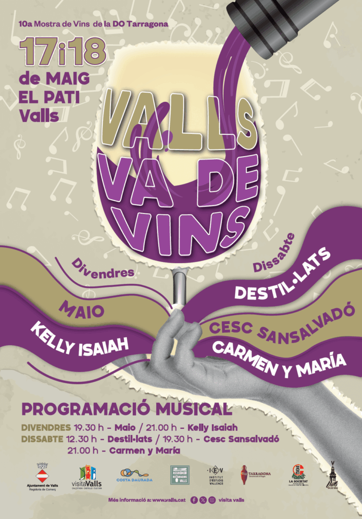 Cartell de Musics Valls va de vins