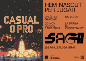 Saga, saló del gaming a la farga de l'hospitalet cartell 2023 min