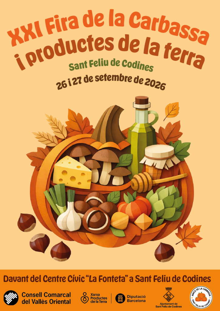 Cartell de Fira de la Carbassa i productes de la terra a Sant Feliu de Codines