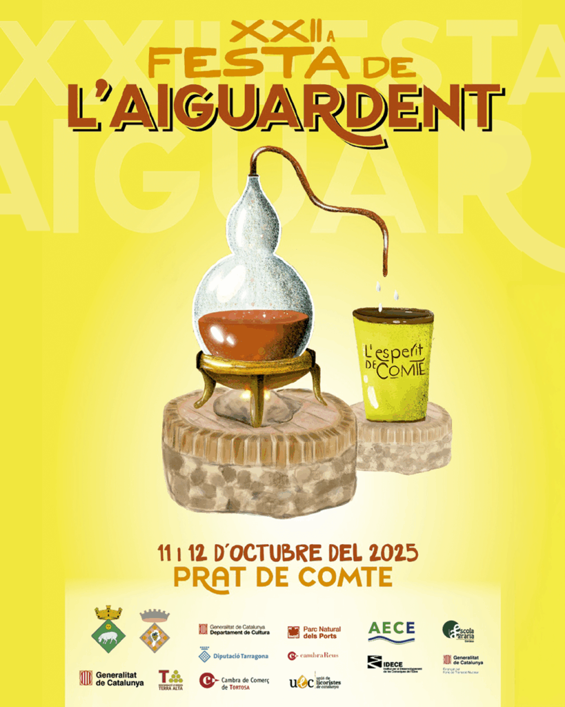 Cartell de Festa de l’aiguardent a Prat de Compte