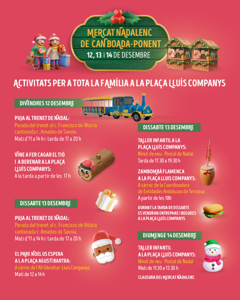 Cartell de Fira de Nadal de Can Boada Ponent a Terrassa