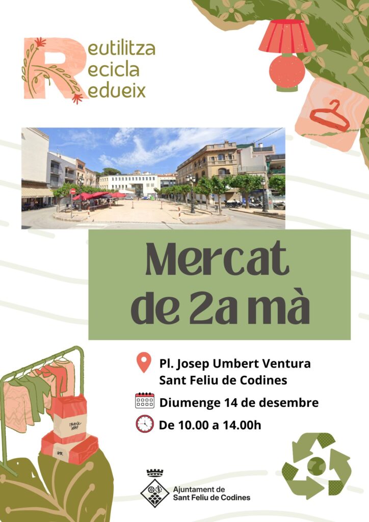 Cartell de Mercat de 2a mà a Sant Feliu de Codines
