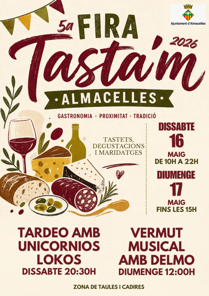 Cartell de Fira Tasta’m i Fira de la Il·lustració a Almacelles