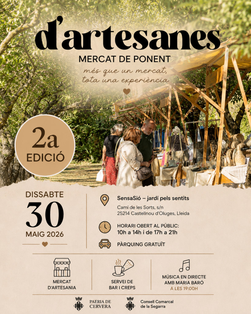 Cartell de D’Artesanes – Mercat de Ponent a Castellnou d’Oluges