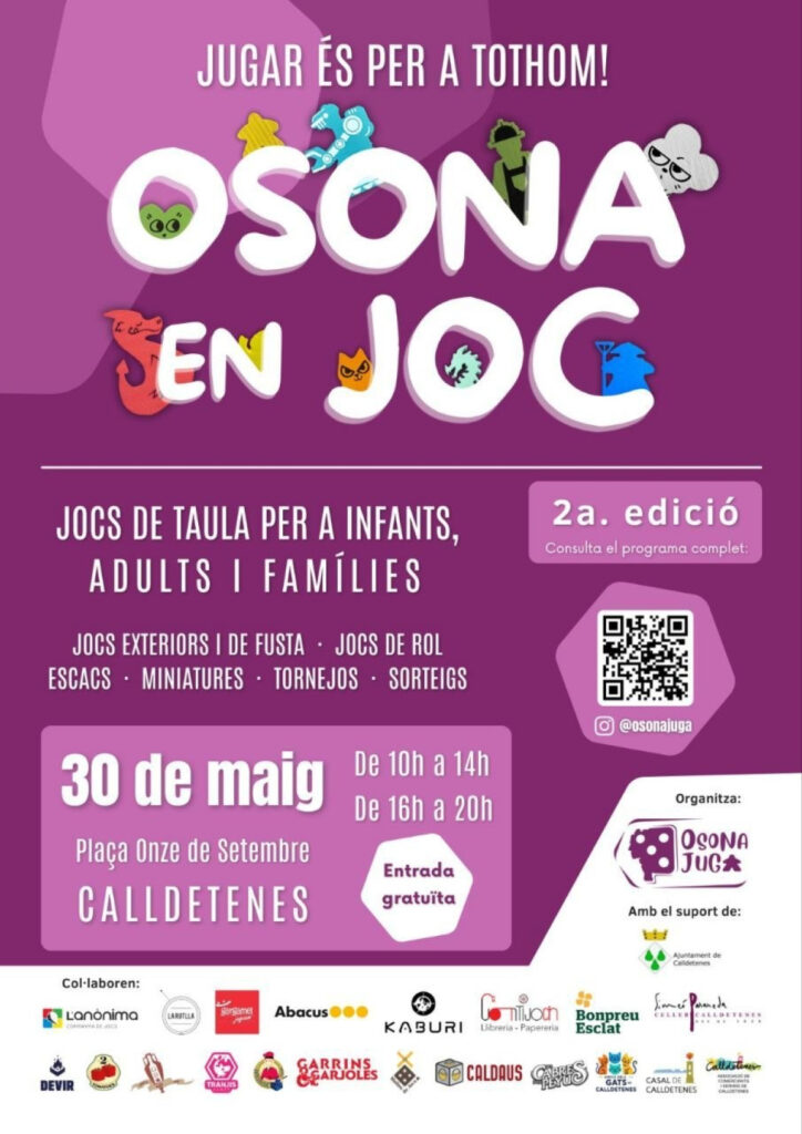 Cartell de Osona en joc, Fira de Jocs de Taula per Infants a Calldetenes