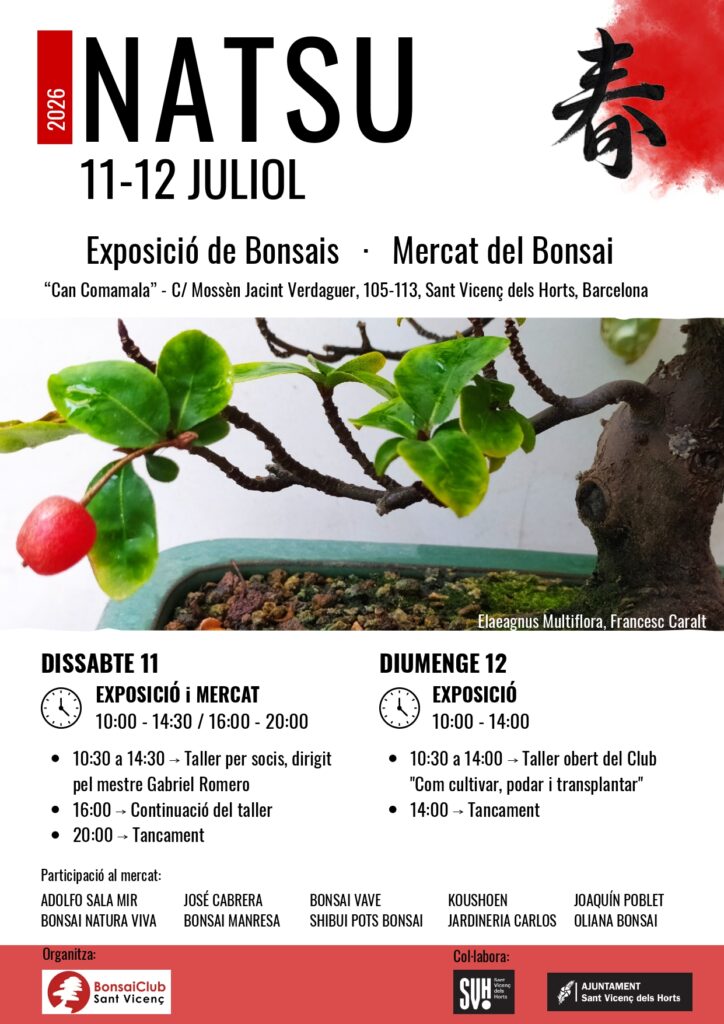 Cartell de Natsu: exposició i mercat de bonsais a Sant Vicenç dels Horts