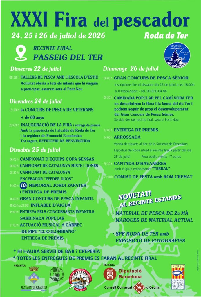 Cartell de Fira del Pescador a Roda de Ter