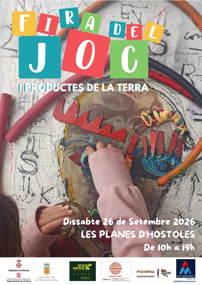 Cartell de Fira del Joc i Productes de la Terra a Les Planes d’Hostoles