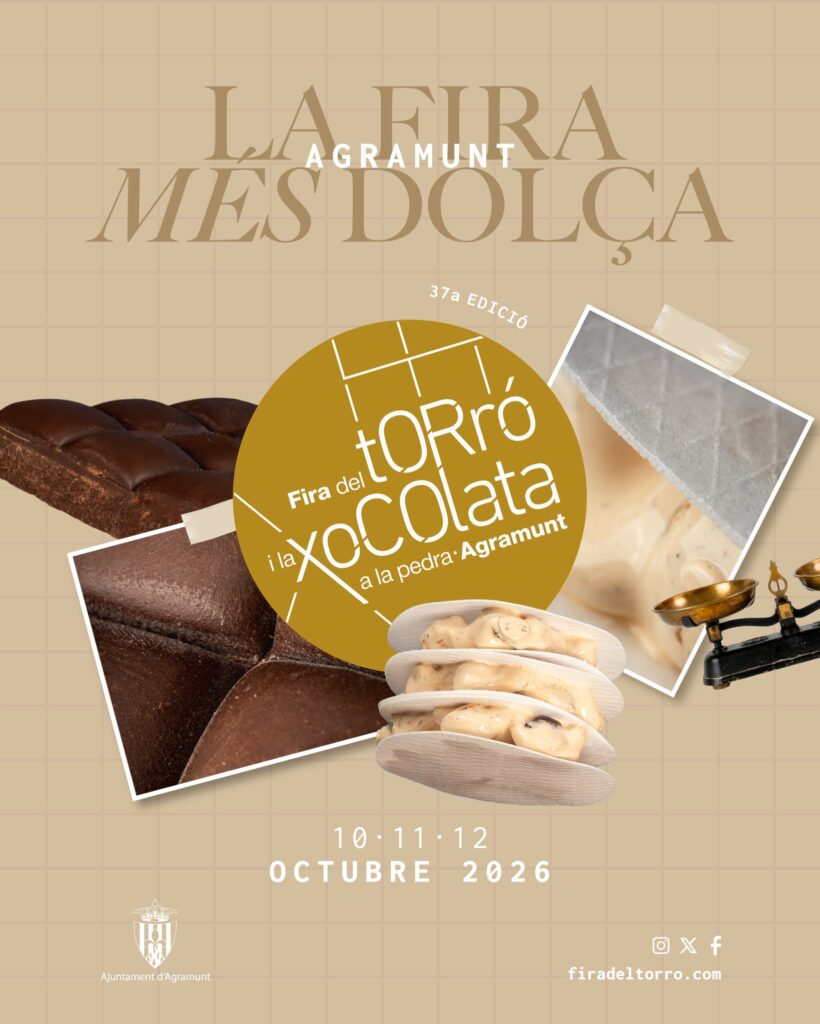 Cartell de Fira del Torró i de la xocolata a la pedra d’Agramunt